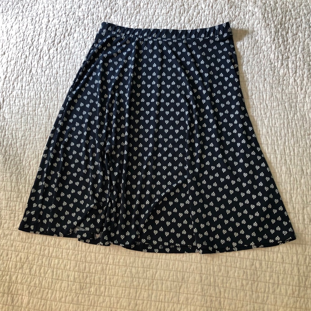 Navy blue and white a line skirt